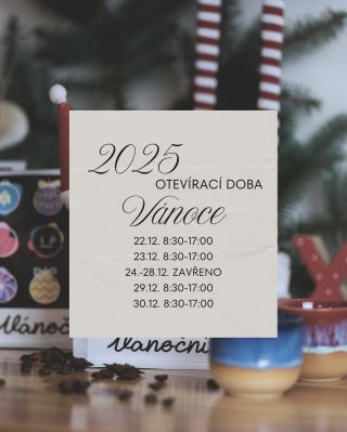 🎄 Vánoční otevírací doba u nás ☕✨ Během svátků si u nás můžete doplnit zásoby kávy, vyzvednout balíčky z e-shopu nebo se...